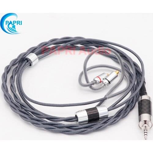 PAPRI 2.5/3.5mm/4.4mm 4N OCC Silver+Gold Plated(5Mil) Balanced Earphone Cable For Most MMCX 0.78mm Headphone DIY Upgrade Cables