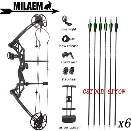 KAIMEI HAN Archery 30-70lbs Compound Bow With Bow Sight Stabilizer IBO320FPS 80% Labor Saving Ratio Shooting Hunting Accessories