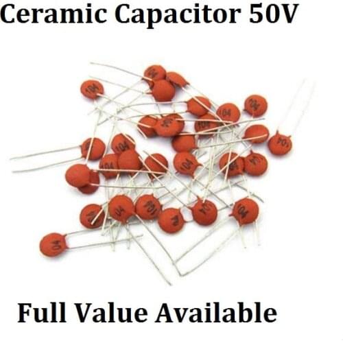 100PCS 50V Ceramic capacitor 100/180/200/240/250/270/300/330/390/470/PF 9PF 10PF 18PF 20PF 24PF 25PF 27PF 30PF 33PF 39PF 47PF