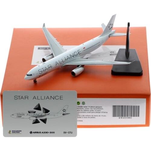 1:400 Alloy Collectible Plane JC Wings EW4333002 Singapore Airlines "Star Alliance"Airbus A330-300 Diecast Aircraft Model 9V-STU