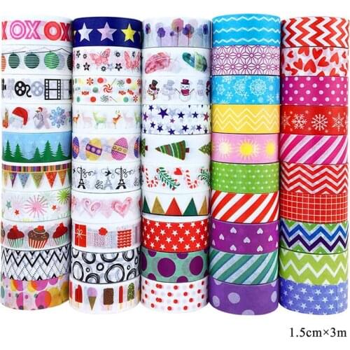 50 Rolls/Set Cute Washi Tape Vintage Washi Tape for Japanese Decoration Kids Scrapbooking DIY Adhesive Tape 1.5cm*3m per Roll