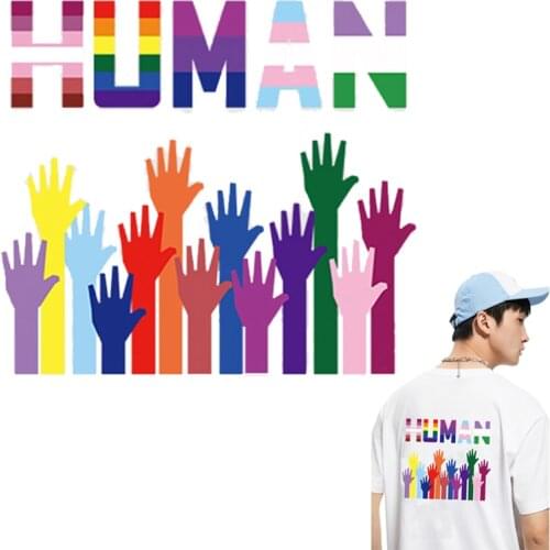 LGBT Thermo Patches Iron On Transfers For Clothes Heat Transfer Stickers On Clothing Stripe T Shirt Jacket Pride Gay Patch Parch