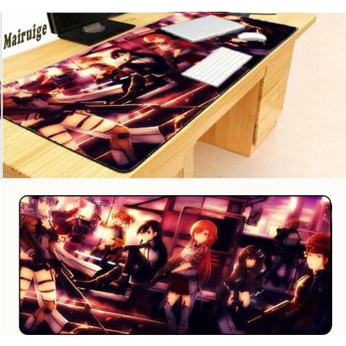 Mairuige Free Shipping Sword Art Online Big Super Mouse Pad 900*400 * 2mm and 700* 300*2mm with Edge Lock for Desktop and Laptop