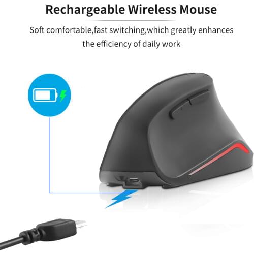 New Wireless Vertical Mouse USB Optical PC Gamer Mouse Rechargeable Gaming Computer Mause Office Home Ergonomic Mice For Laptop