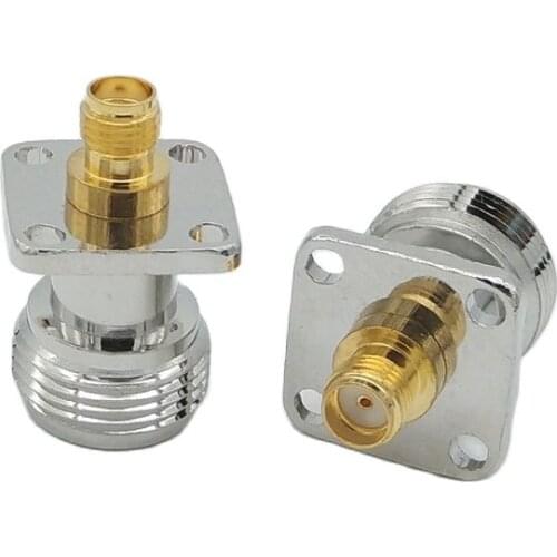 5pcs/lot N-Type N Female to SMA Female with 4 hole Flange N to SMA RF Coaxial Adapter Connector Free shipping