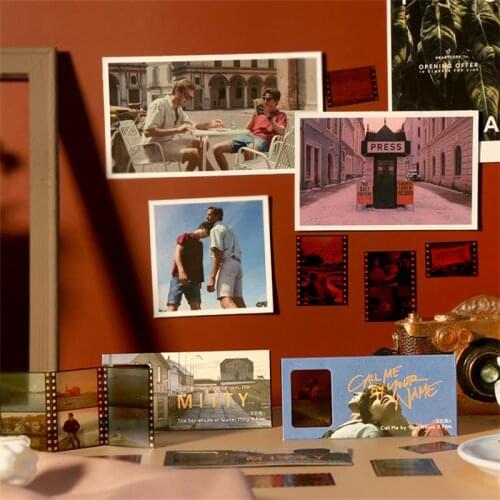 Retro movie series stickers, scrapbook labels, diary album labels, decorative stationery, movies please call me by your name