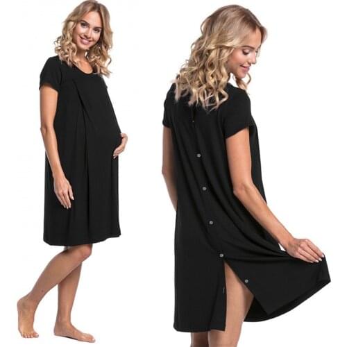 Maternity Nursing Pajamas Nightgown Breastfeeding Dress Maternity Pajamas Pregnant Women Nightwear for Breast Feeding Sleepwear
