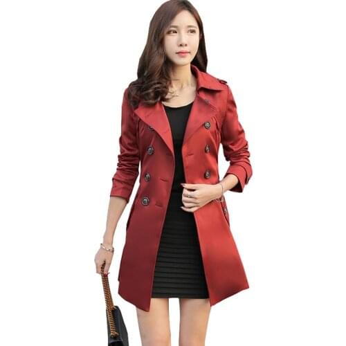 New Elegant Spring Autumn Ladies Trench Coat Women Fashion Plus Size Loose Coats Female Slim Western Style Windbreaker OK800
