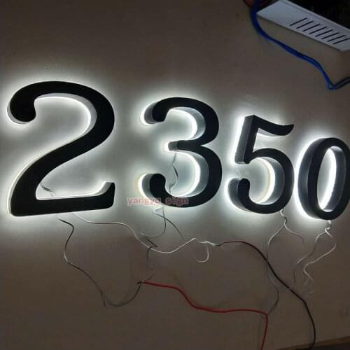 Custom Outdoor stainless steel led backlit house numbers
