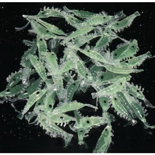 50Pcs Fishing Baits Simulation Luminous Silicone Road Sub-Bait Grass Shrimp Saltwater Freshwater Shrimp Lures For Fishermen
