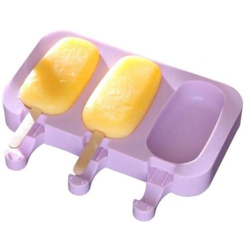 Silicone Ice Cream Mold with Lid Animals Shape Jelly Mold Children Handmade DIY Dessert Popsicle Ice Grid with Popsicle Stick