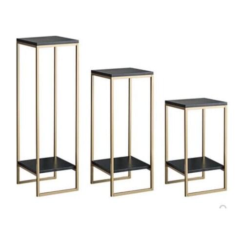 Nordic flower shelf wrought iron gold light luxury simple home living room interior decoration green loll floor storage shelf