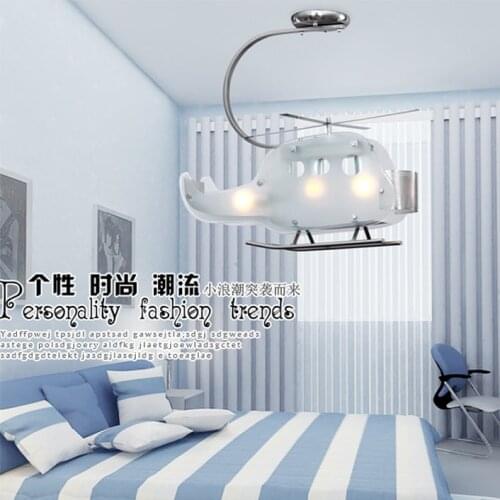 Modern child bedroom Helicopter pendant light glass bedroom hanging lighting