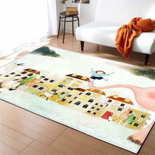 Modern Children Room Carpets Girls Bed Room Decoration Area Rug Bedside Soft Flannel Mat Home Textile Living Room Rug Carpet