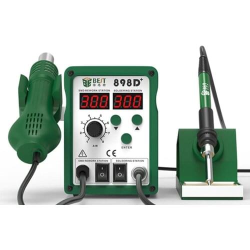 Double Digital Display Hot Air Gun Desoldering Station Anti Static Drawing Station Electric Welding Station Bst-898d