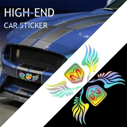 Angel Wings Seven Color Reflective Car Stickers Laser Body Sticker For Dodge Journey Charger Challenger Caliber Nitro Durango