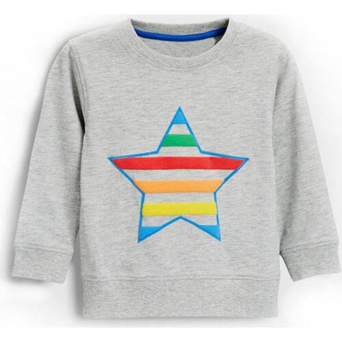 Jumping Meters Boys Sweater Warm Stars Printed Grey Baby Girls Boys shirt Kids Long Sleeve Tops 100% Cotton Winter Clothes