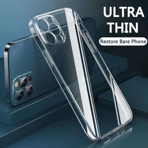 Ultra Thin Clear Phone Case For iPhone 12 Mini 11 Pro Max Case Silicone Soft Back Cover on iPhone XS Max X 8 7 6 Plus SE XR Case