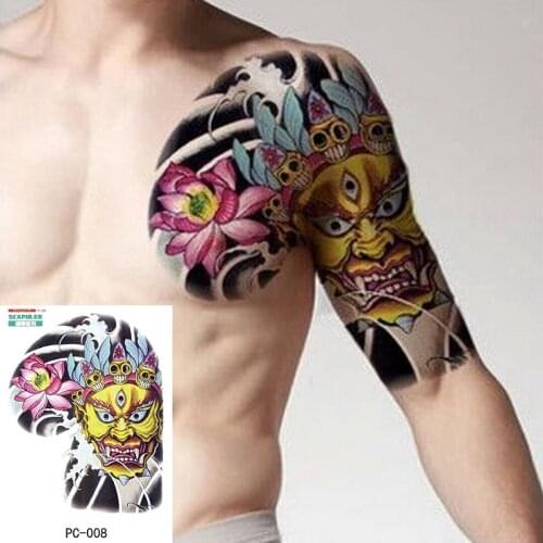 Large size temporary tattoo on chest body arm shoulder cool fake tattoos water transfer tattoo for men big 32*24cm tatto sticker