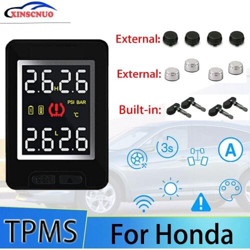 XINSCNUO Car Electronics Wireless For Honda Crosstour TPMS Tire Pressure Monitoring System Sensor LCD Display
