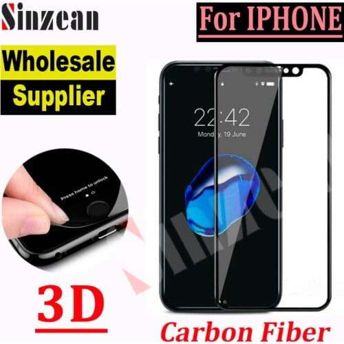 50pcs 3D Carbon Fiber Soft Edge Tempered Glass Screen Protector For IPHONE 11 Pro MAX/XR/XS MAX/78 Plus/6s/12 pro
