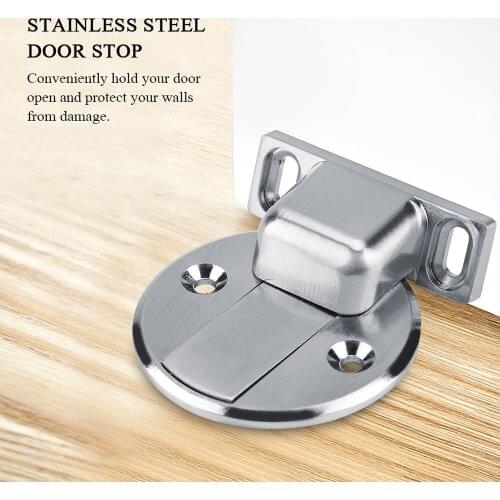 1pcs Punch free Stainless Steel Magnet Door Stopper Magnetic Nail-free Door Holder Toilet Glass Door Hidden Doorstop Hardware