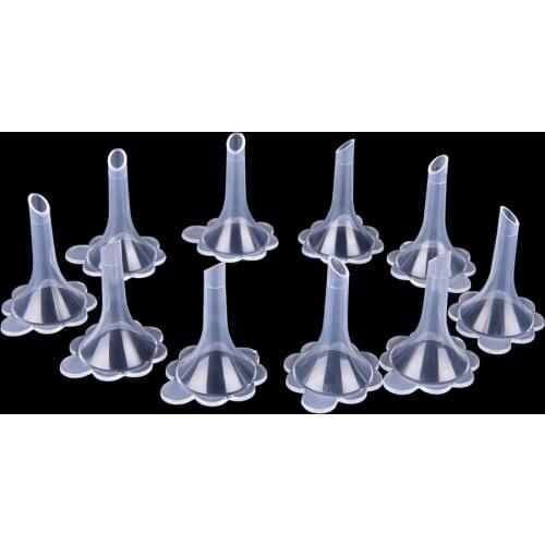 10Pcs/set Plastic Mini Small Funnels Filling Empty Bottle Packing Tool For Travel For Perfume Liquid Essential Oil Splitter