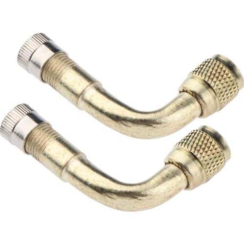 2x Universal Copper Tire Tyre Valve Extension Adaptor For Car Bike Yellow 90