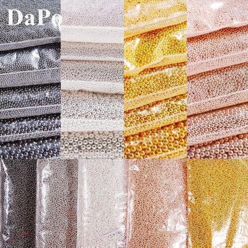 Wholesale Nail Art 3D Decorative Metal Stainless Steel Beads 0.6MM Mini Caviar Gold Silver/Rose gold Clothing DIY Beads 1kg/lot