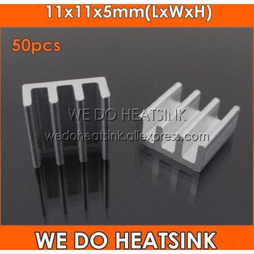 WE DO HEATSINK 50pcs 11x11x5mm Extruded Radiators Extrusion Aluminium Heatsink Cooler For IC DC Converter Fans & Cooling
