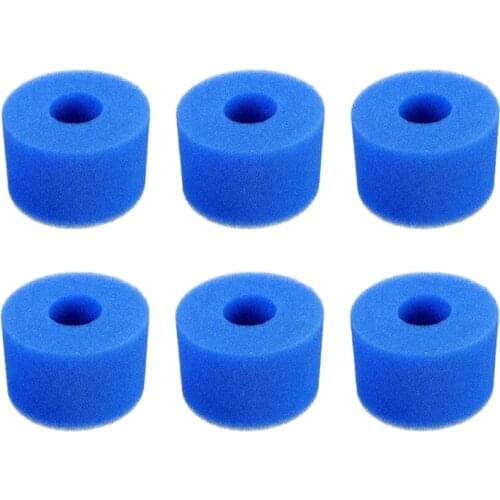 6PCS Swimming Pool Foam Filter Sponge Intex S1 Reusable Washable Biofoam Cleaner Pool Foam Filter Swimming Accessorie