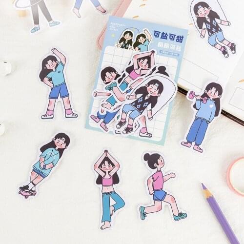 8packs/lot cool and cute series stationery cute lovely fresh decorate self adhesive paper sticker