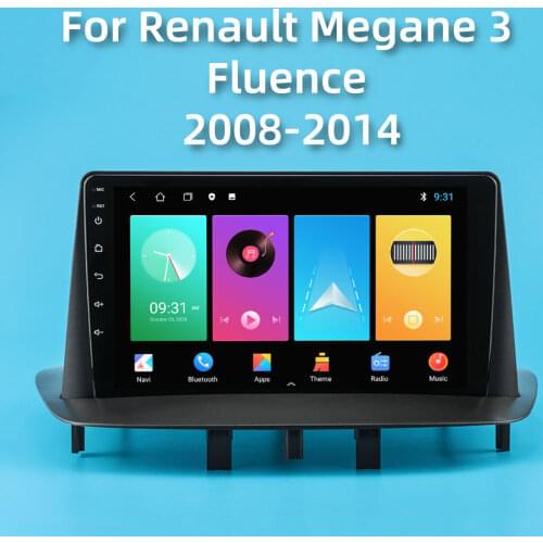 For Renault Megane 3 Fluence 2 Din 9 Inch Screen Android Car Stereo Gps Navigation Radio Bluetooth Car Multimedia Video Player