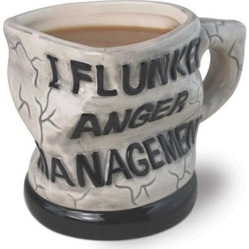 Free Shipping 48pcs/lot Distorted mug cup ceramic cup creative bent anger management trade selling styles