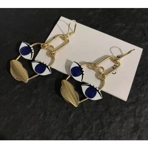 European and American big eyes retro exaggerated earrings