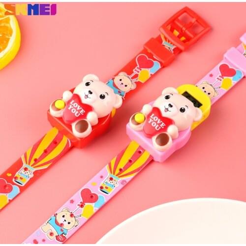 NEW Digital Children Watch Luxury Lovely Girls Date Display Clock Press Button Cover Electronic For Kids Carton Gift Wristwatch