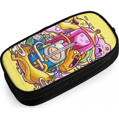 3D Printed Adventure Time Pencil Case Cosmetic Bag Makeup Box Zipper Teens Pencil Holder School supplies for students