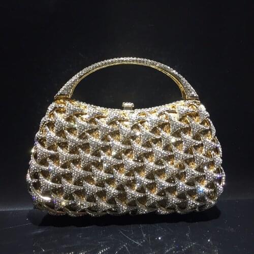 DAIWEI Luxury evening bag Crystal women party purse bags Ladies wedding bridal formal clutch bags banquet bag Day Clutches BL090
