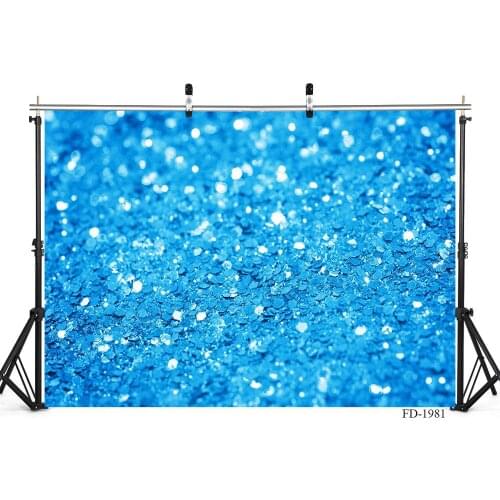 Blue Sparkles Glittes Photography Backdrop for Photo Booth Background Wedding Children Kids Baby Shower Photo Studio