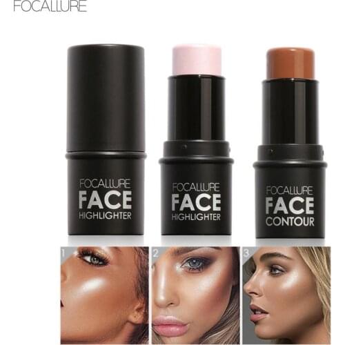 Focallure 4 Colors Highlighter Stick Glitter Palette Makeup Glow Face Contour Bronzer Shimmer Illuminator Highlight Cosmetics