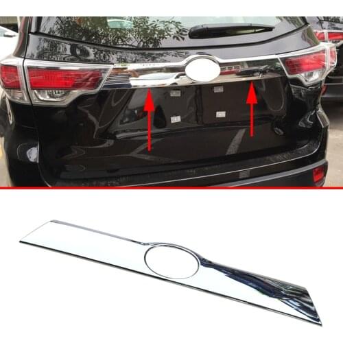Chrome For Toyota Highlander Kluger 2014 2015 2016 2017 Accessories Rear Tail Tailgate Trunk Lid Stripes Cover Molding Trim