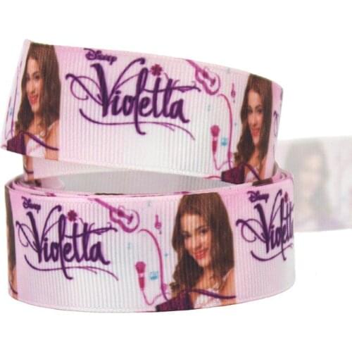 [IuBuFiGo ribbon] 50Y Violetta Ribbon Printed Grosgrain ribbon 7/8" 22mm hairbows DIY Bow X5010 Free shipping