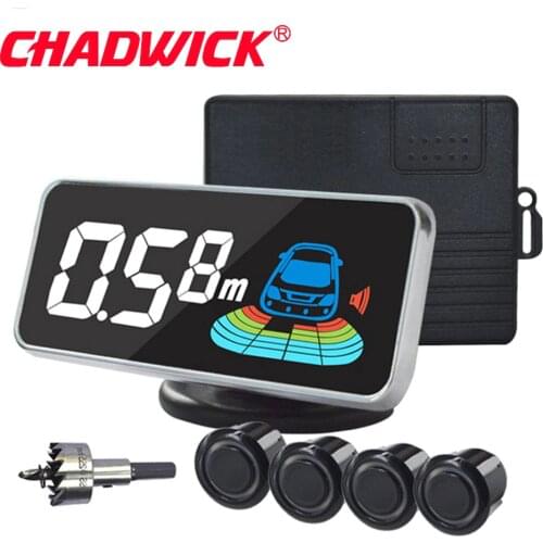 Car LCD Parking Sensor Kit 4 Sensors 18mm Backlight Display Reverse Backup Radar Monitor System CHADWICK 606 Detector Parktronic