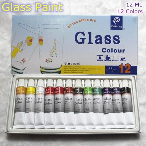 Glass Paint Color Acrylic Paint Hand Painted Pigments 12 Colors 12ML Color Set