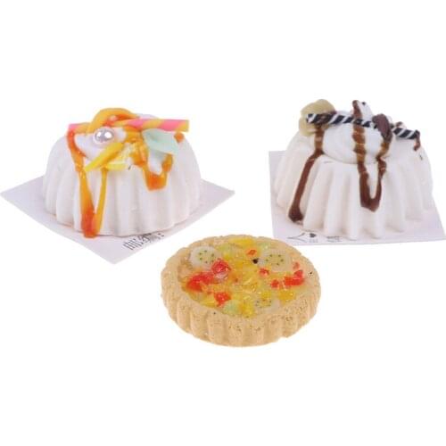 1/12 Dollhouse Miniature Food Pizza Chocolate Cakes Cream Cake Doll House Accessories Model
