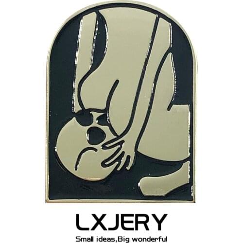 LXJERY Skull Hip Pin Badge On Backpack Punk Funny Brooch Pins For Clothes Broche For Women Girls Gift