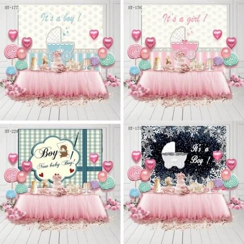 Mehofoto Gender Boy or Girl Party Decoration Banner Photo Background Glitter Design Photography Backdrop Balloon Backdrop