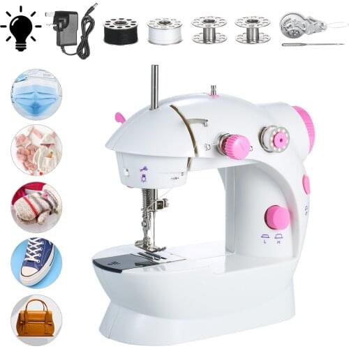 Mini Sewing Machine Adjustable 2-Speed Portable Electric Household Multifunction Sewing Machin With Foot Pedal for Household