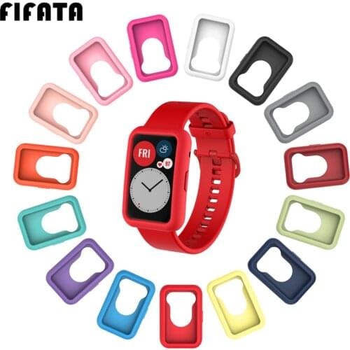 FIFATA Soft Protector Case Cover For Huawei Watch Fit Edge Frame Shell Protect Bumper For Huawei Smart Watch Fit Silicone Case