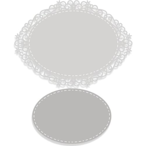 2020 New Oval Frame Lace Metal Cutting Dies For Cut Paper Craft Making Album Background Greeting Card Scrapbooking No Stamps Set